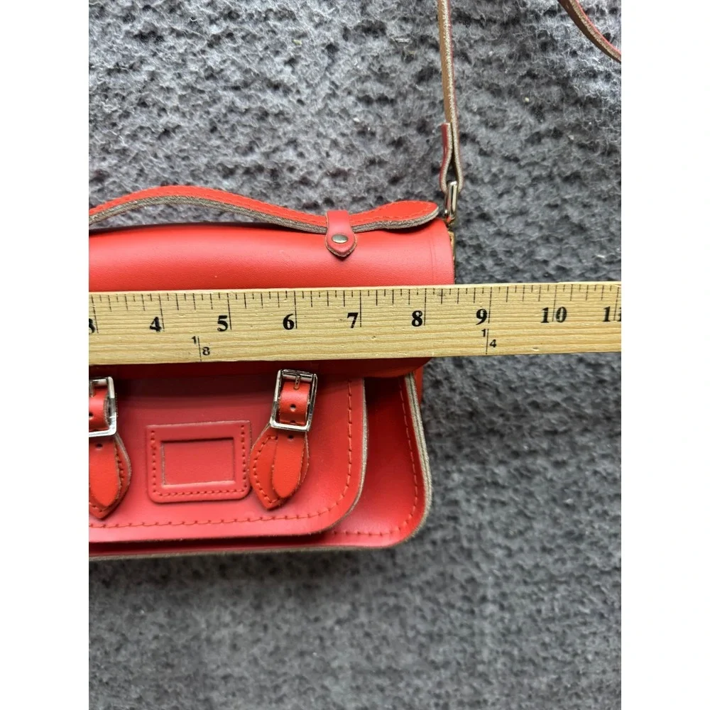 The Cambridge Satchel Company Fluoro Orange Leather Satchel Crossbody Bag